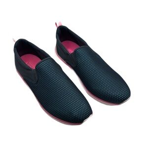 Vionic Sz 10 Vortex Zeta Black Pink Slip-On Sneakers with Cushioned Insole